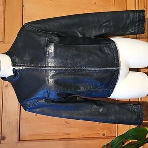 Wilsons Y2K Black Leather Jacket Size M